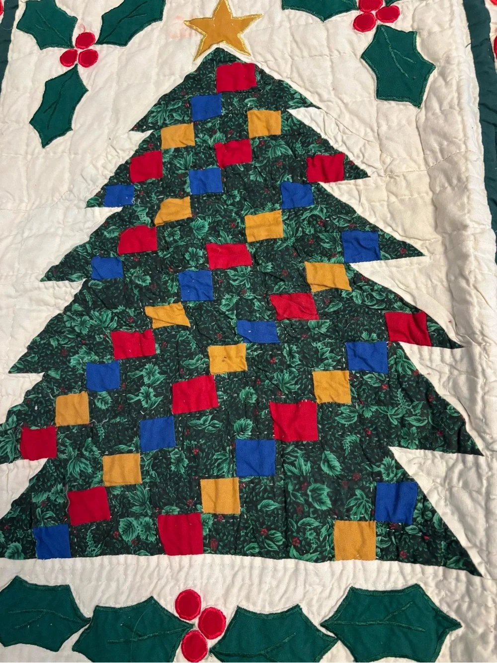 American Pacific Christmas Train Patchwork Quilted Thro/ Wall hanging 50” x 56.5